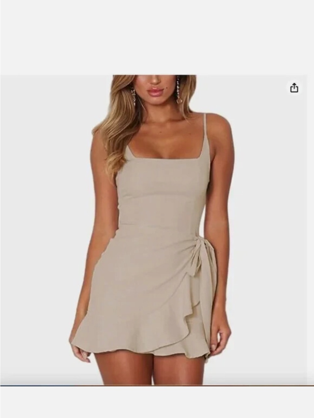 Cream/ivory Ruffle Mini Dress